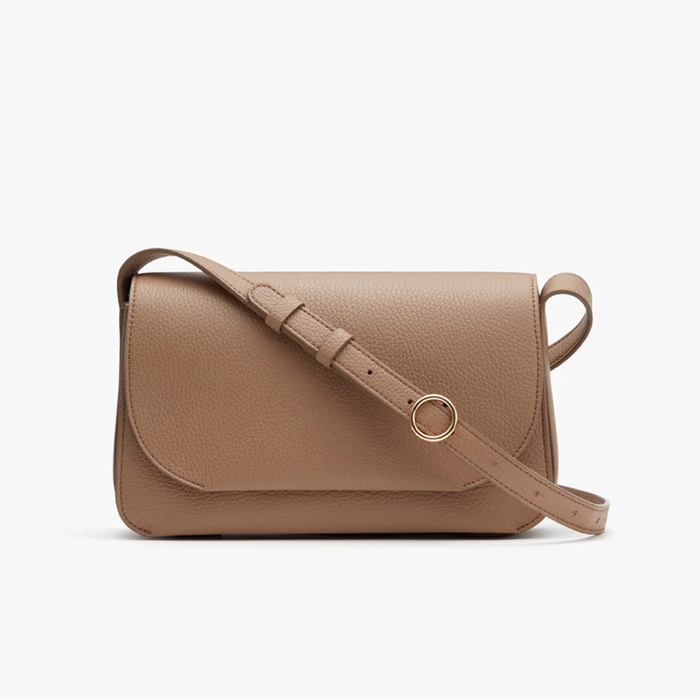 Cuyana Tan Leather Shoulder Bag